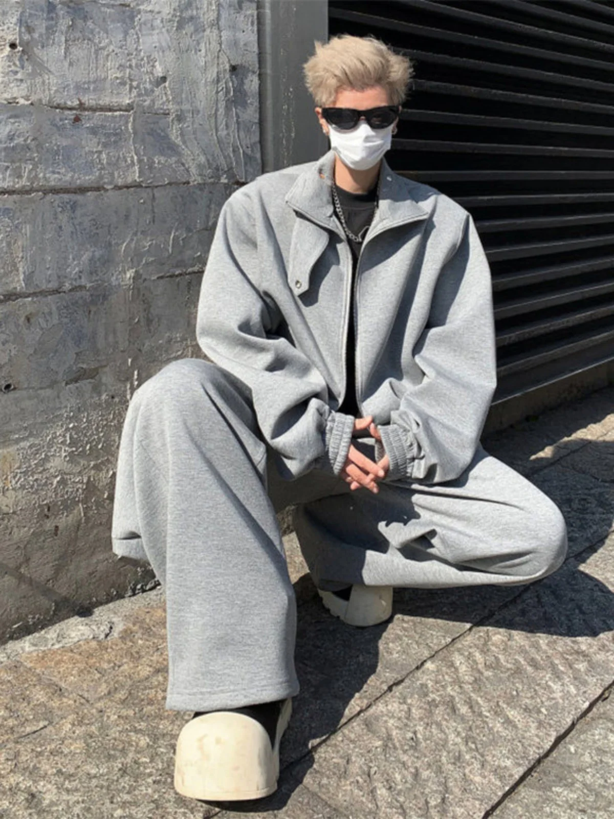 

Spring Autumn Men's Cardigan Hoodie Jaet Loose Casual Sportswear American High Street Set Streetwear Trend Brand