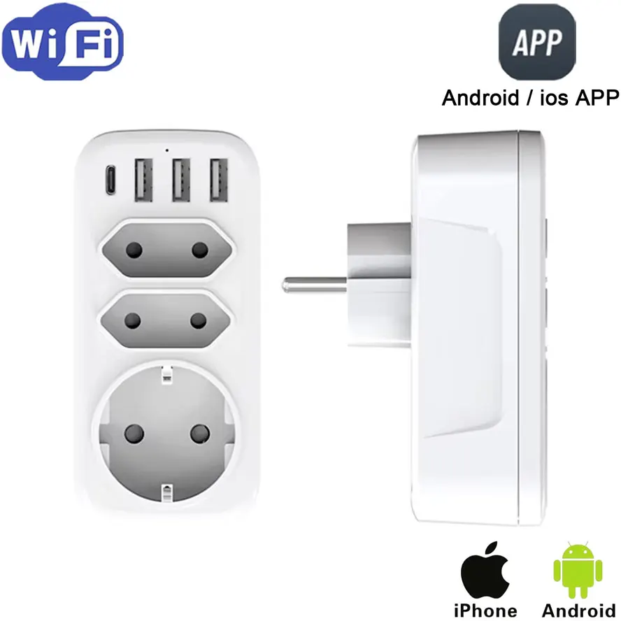 

Multifunctional socket converter, multifunctional plug,WIFI version, supports Android and iOS