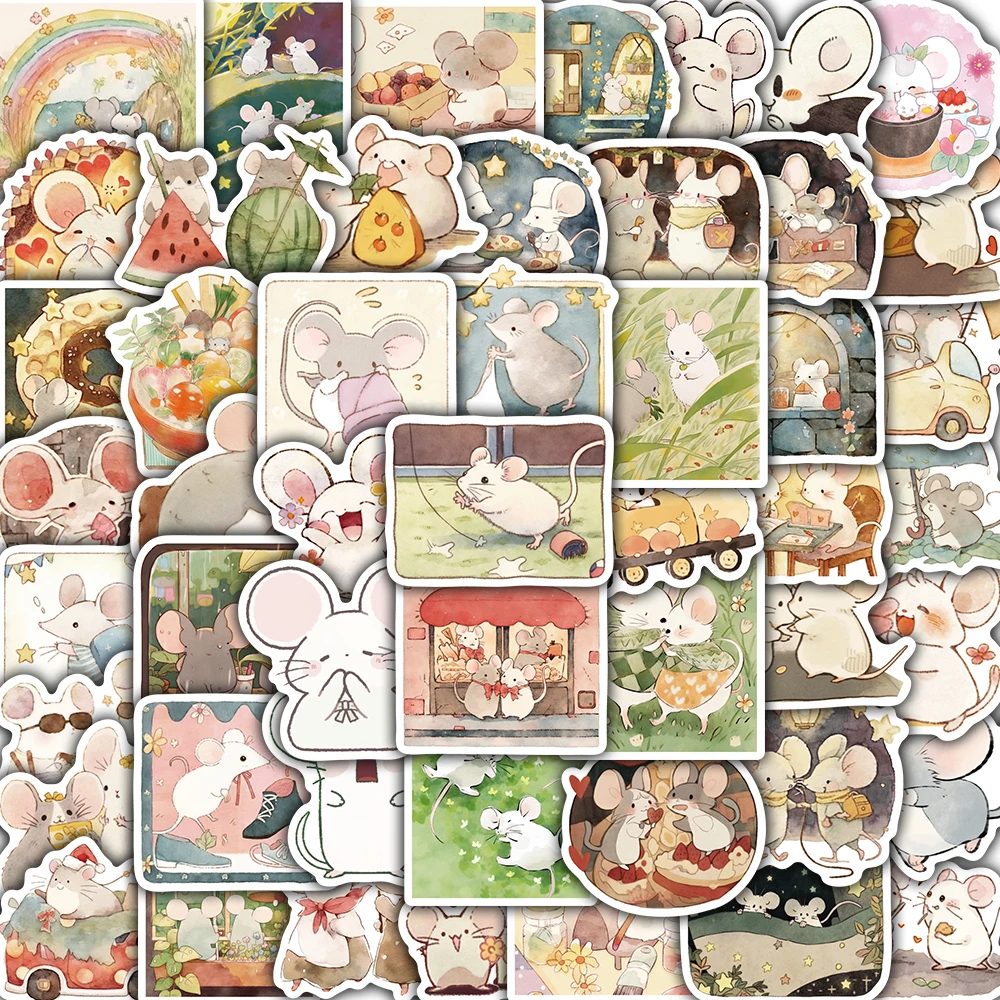 AliExpress NONE 50PCS Creative Animals Rat bro Print Sticker Cartoon Personalized Laptop Luggage Bicycle Phone Refrigerator Stationery Stickers