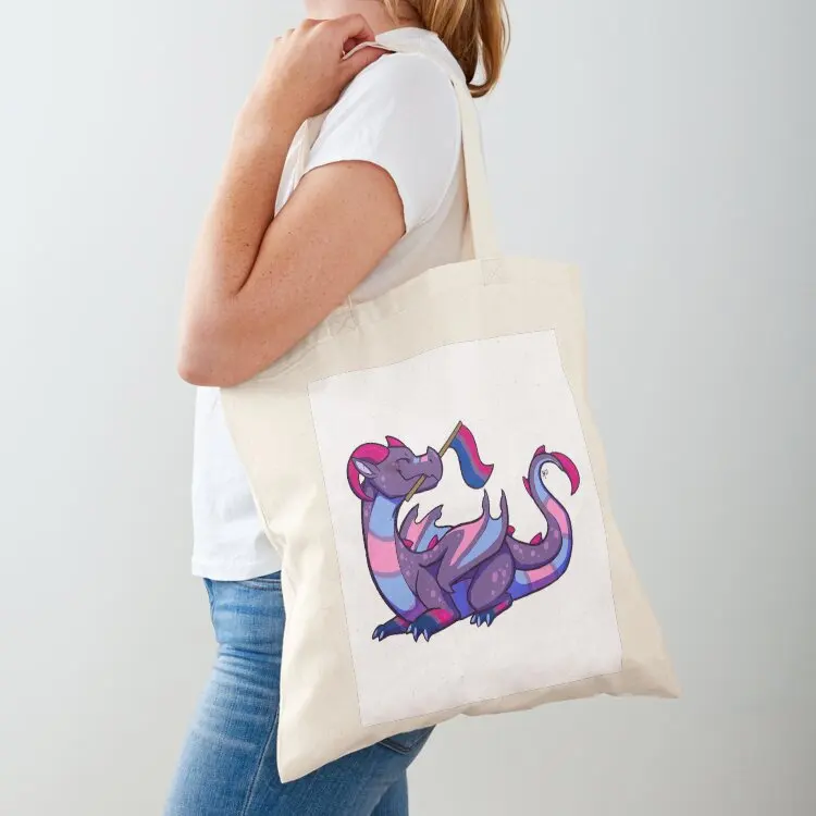 

Bisexual Pride Flag Dragon (1st Edition) Tote Bag cute pouch bag Beach bag Lady ecological bags