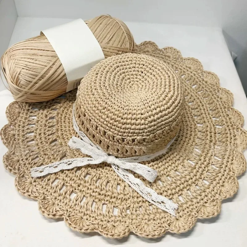 Hilo de rafia natural, hilo de paja de papel para tejer sombreros de paja, bolsos, pantallas de lámparas, artesanías hechas a mano, hilo de rafia, hilo de ganchillo DIY