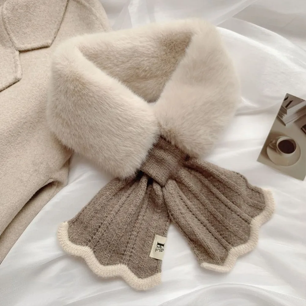 

Elegant Cross Knitted Scarf Shawl Windproof Wool Collar Neck Protect Fishtail Cervical Spine Warm Scarve Women Accessories