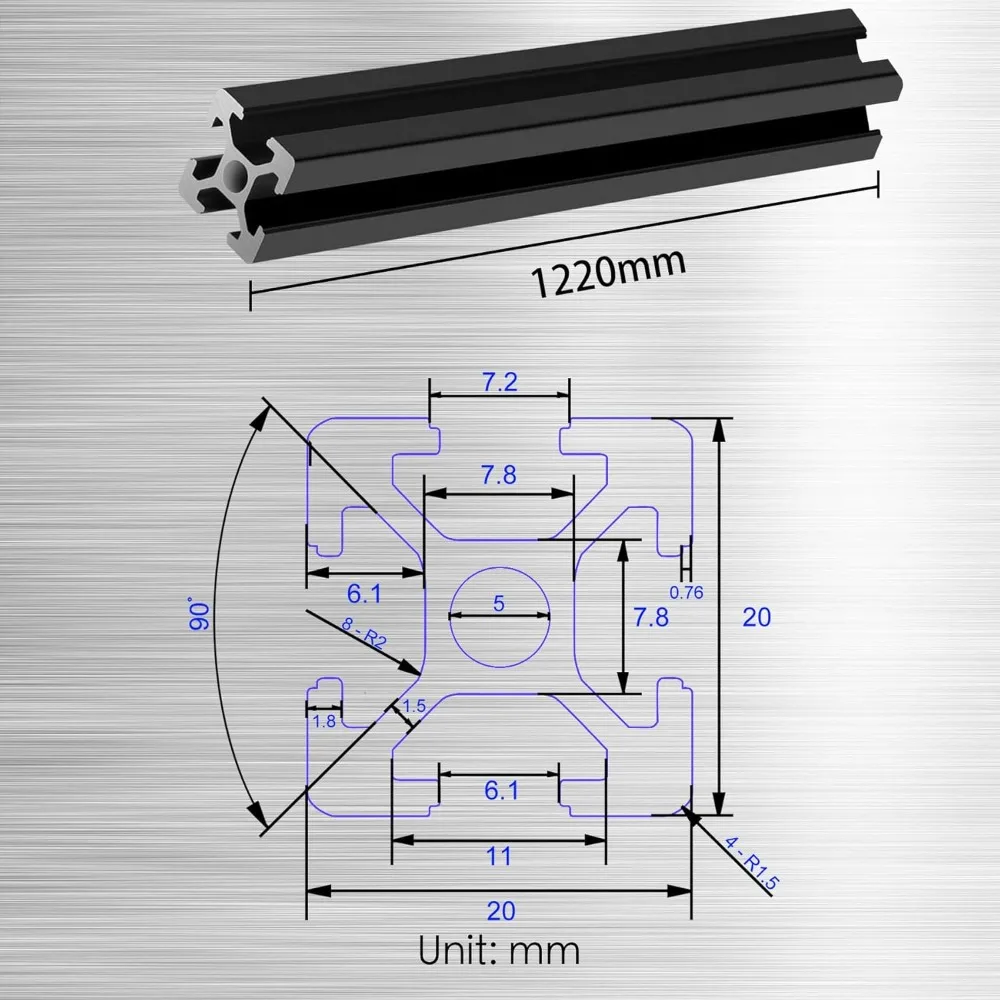 

10 шт. 48-дюймовый алюминиевый экструзионный профиль с Т-образным пазом для 3D-принтеров, ЧПУ «сделай сам», верстаков — простая сборка
