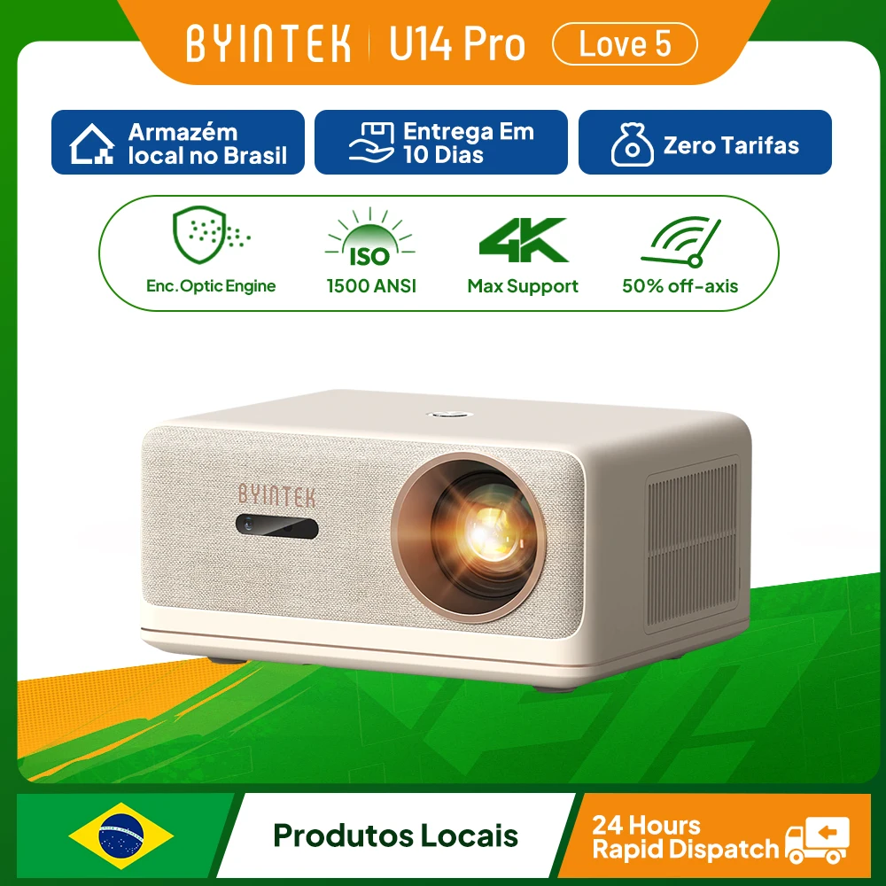 Byintek U14 Pro 4K - Projetor 1500 Lumens Android 11