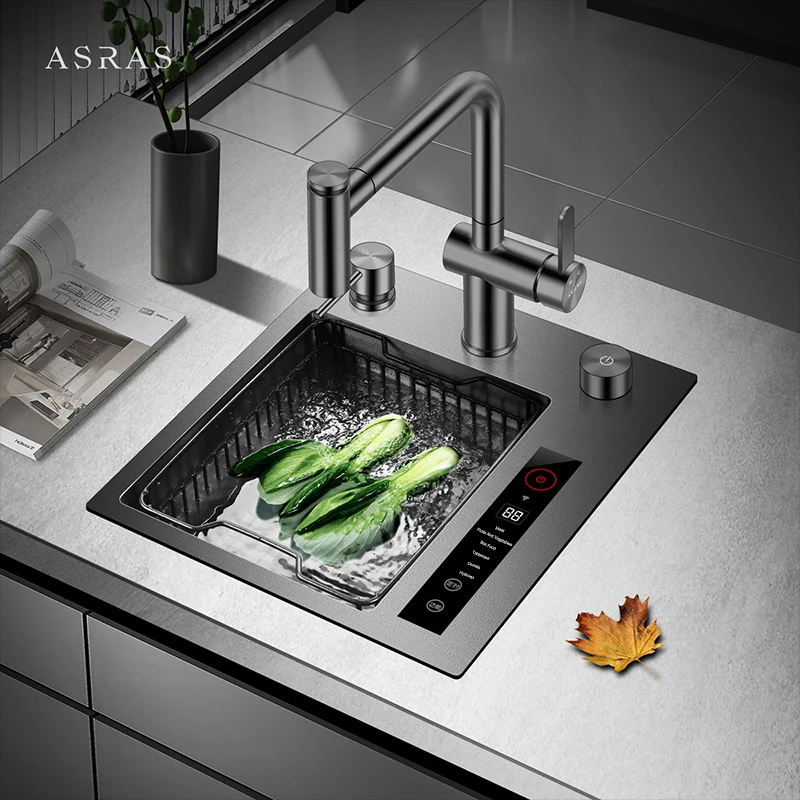

ASRAS Nanometer Smart Purifying Island Kitchen Sink Single Bowl Fruit And Vegetable Washing Smart Purifying Sinks