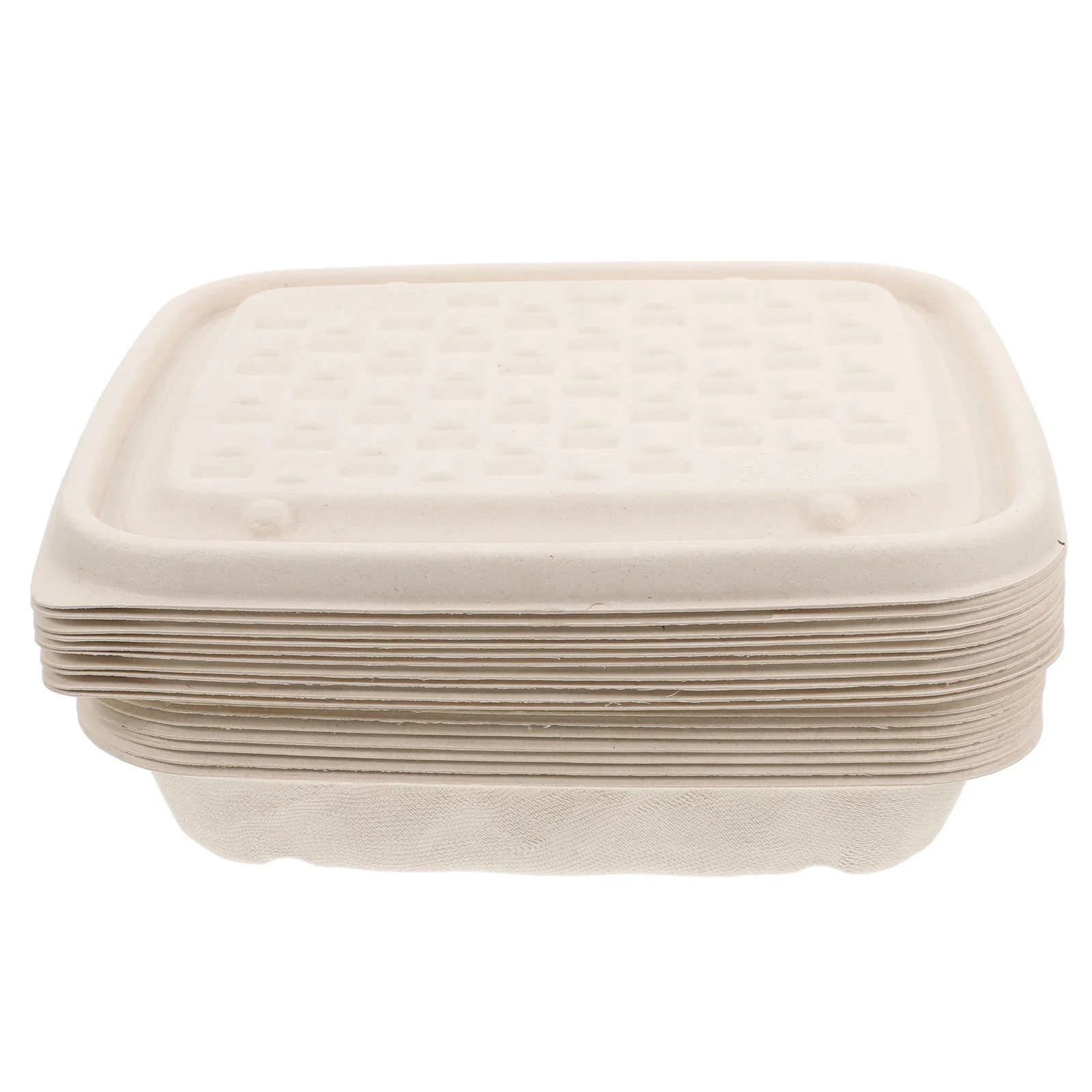 10 Pcs Lunch Box Bread Container Food Storage Containers with Lids Bakery Take Out Divided Tray Paper Plates Heavy