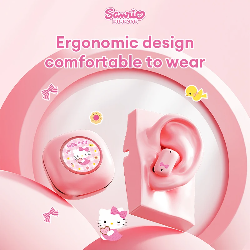 Sanrio-Bluetoothv5.4ワイヤレスヘッドセット,かわいいハローキティ,HD通話ヘッドセット,hifiサウンドヘッドセット,長い耐久性,新しい選択,bl62