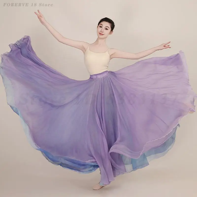 Jupe de danse classique moderne imprimée, Costume de spectacle sur scène, jupes de Flamenco Double face, vêtements d'entraînement élégants pour femmes