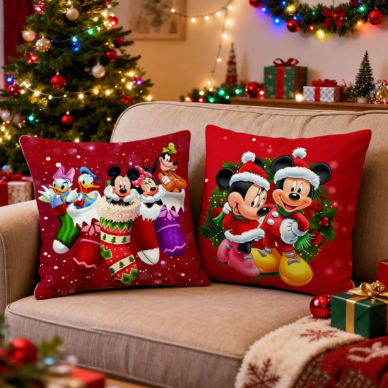 ميكي ماوس عيد الميلاد المخدة لطيف أنيمي المخدة غرفة المعيشة أريكة أفخم وسادة جناح غرفة المنزل الطرف الديكور عيد الميلاد
