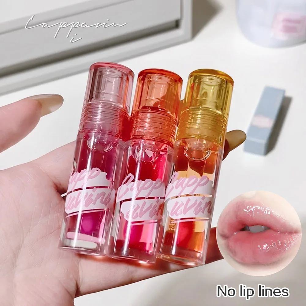 Cappuvini 하이 드레이팅 온도 색상 변경 립 오일은 립 라인을 감소시킵니다. 모이스춰 라이징 데일리 케어 립 글레이즈 립밤