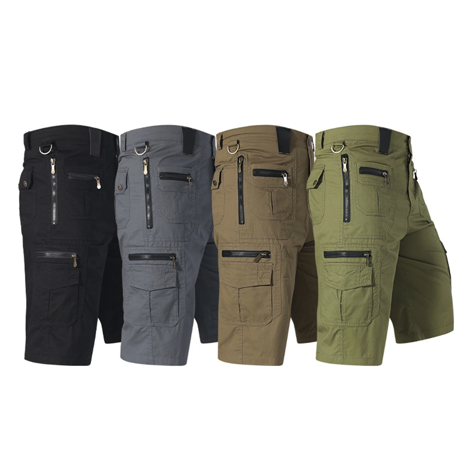 

Брюки-карго мужские хлопковые камуфляжные, Модные свободные укороченные штаны с кулиской, много карманов, с принтом, повседневная одежда