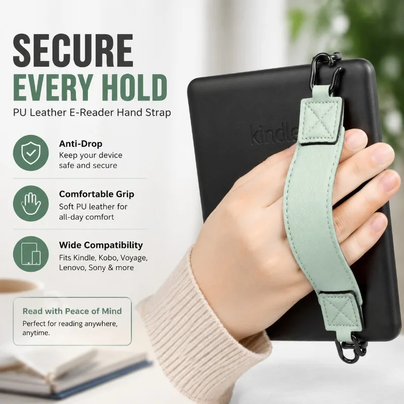 E-Reader Tablet Holder Safe Hand Grip Strap for Single Hand Operation Anti-drop Hand Back Belt Buckle Hook High Elastic Hand