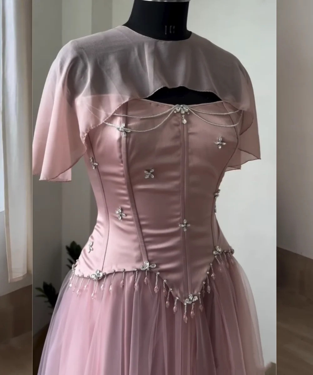 Customized Formal Charmeuse Pleat Sequined A-line Scoop Neck Long Luxury Party Evening Dresses Chinese Style