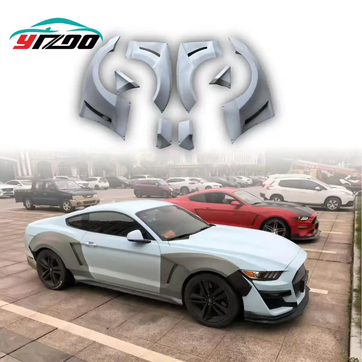 Автомобильный обвес в стиле GT-SS для Ford Mustang 2015-2023, широкое переднее колесо, арка для бровей, задние крылья, брызговики, комплект кузова