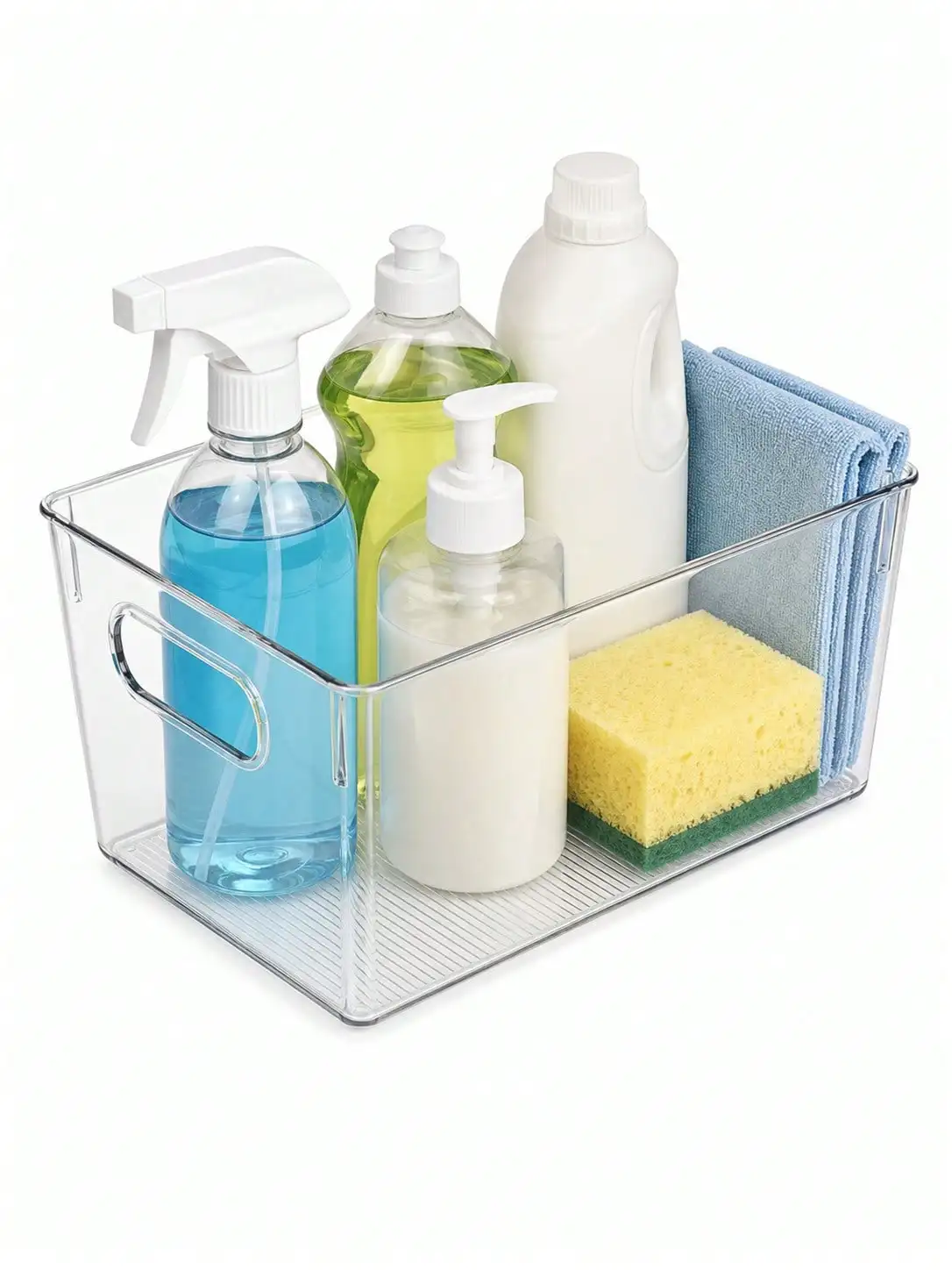 8-Pack Clear Storage Bins with Handles, Open-Top Organizer Set for Refrigerator, Produce and Pantry Organization