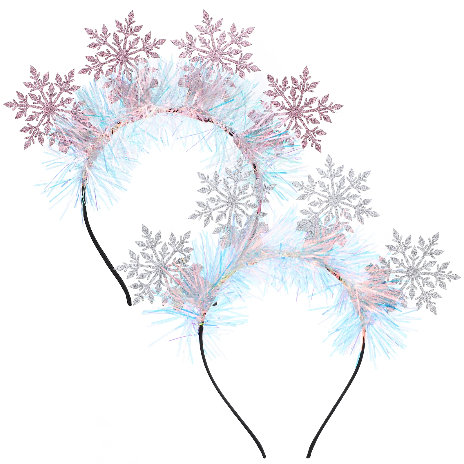 

2pcs Snowflake Headbands Christmas Cosplay Headband Festival Hairbands Party Headwear Girls Hair Accessories Xmas Decor
