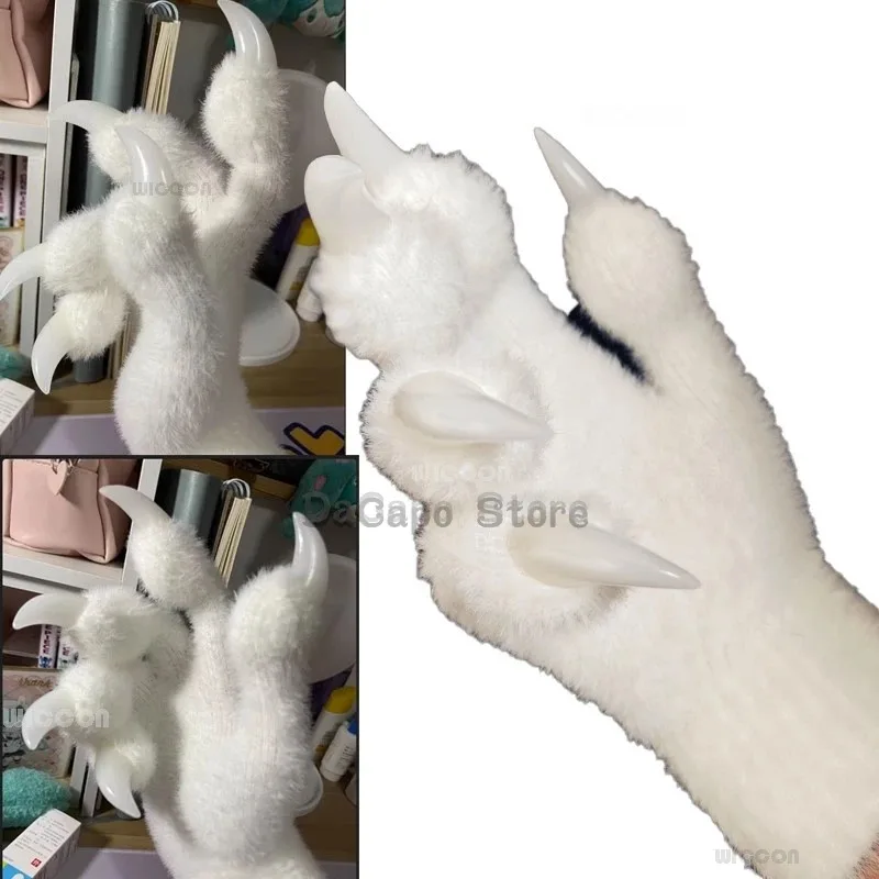 НовыйFursuit Paws кигуруми пушистые перчатки для косплея декоры животное перчатки для косплея ручная одежда носимые Kig вечерние оригинальный аксессуар для ролевых игр