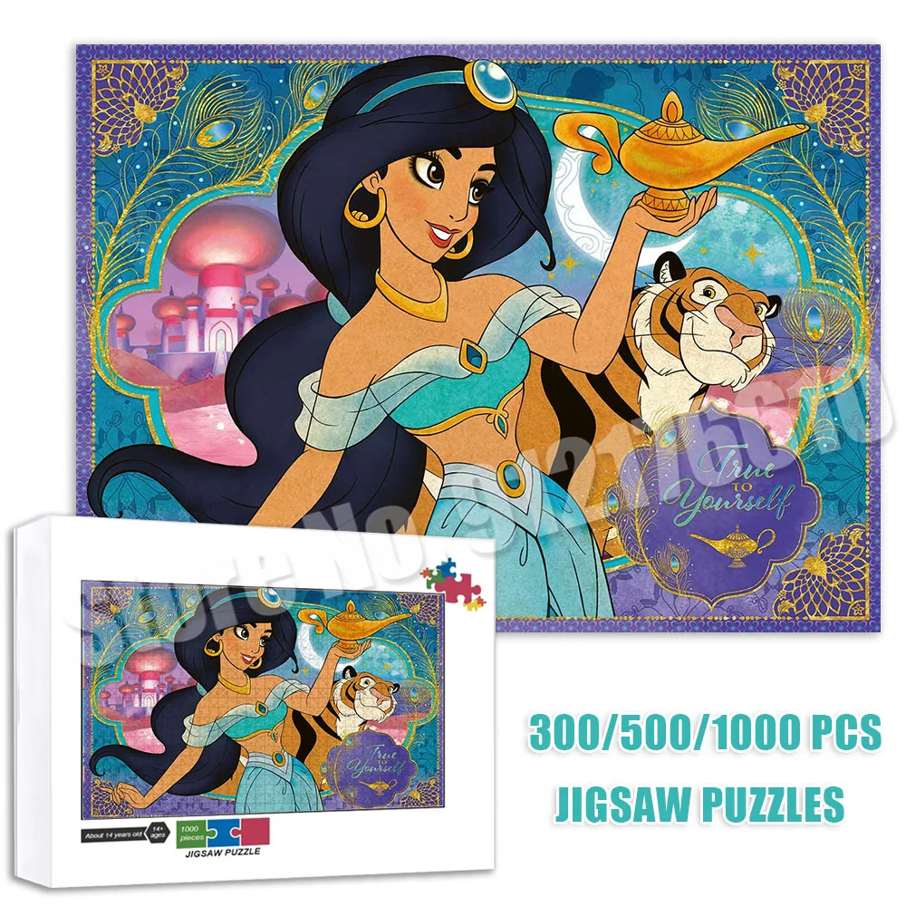 

Princess Jasmine Puzzles for Adults 1000/500/300/35 Pieces Jigsaw Puzzles Educational Intellectual Disney Diy Puzzle Toys Gifts