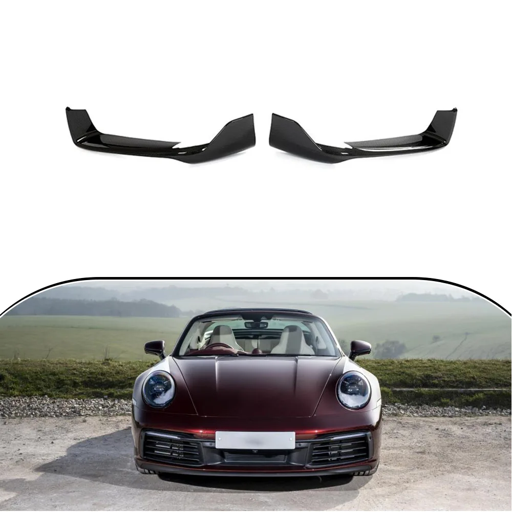

Dry Carbon Fiber Front Bumper Splitter Aprons Vents Fins for Porsche 911 992 Carrera 4 S 4S Targa 4S 2019 2022
