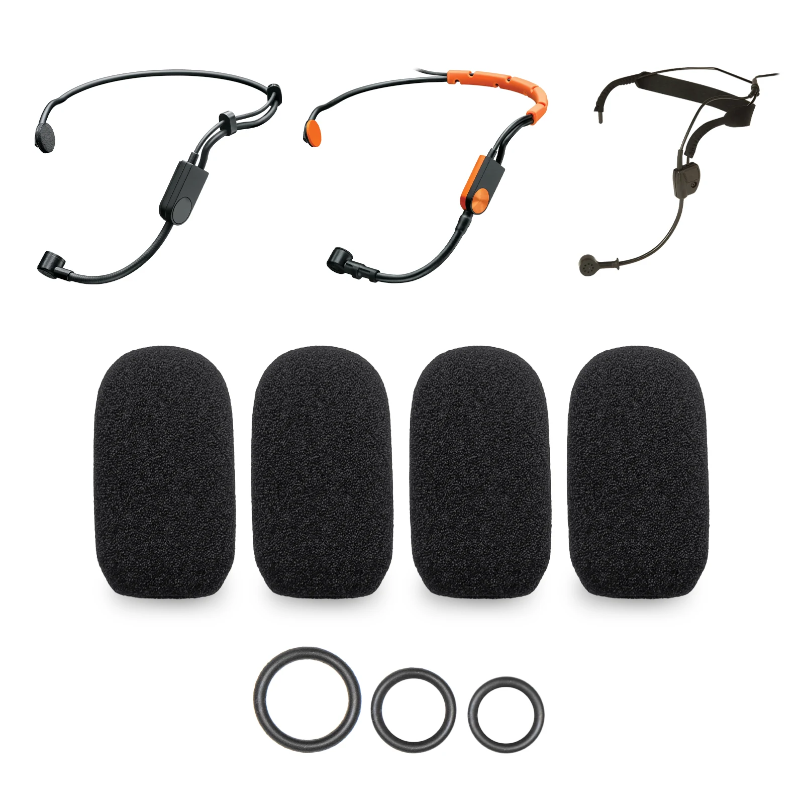 4 cubiertas de espuma para micrófono + 12 juntas tóricas para Shure SM31 FT, micrófono de condensador de PGA31-TQG, auriculares WH20, sistema con micrófono inalámbrico BLX14/P31