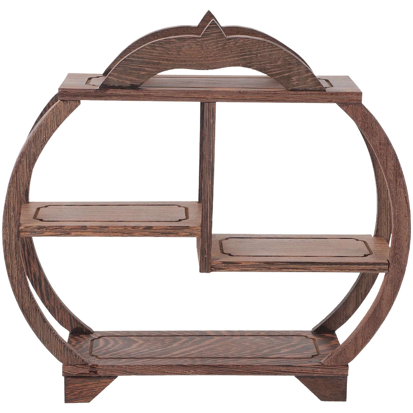 

Wooden Display Shelf Vintage Curio Stand Tea Cup Storage Rack Home Decoration Display Shelf Curio Stand