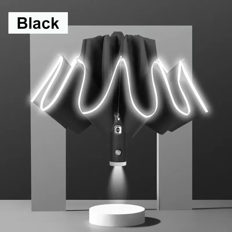 

LED Umbrella Male Fully Automatic Reverse Umbrella Female Dual Purpose Folding Automatic Umbrella Large Size