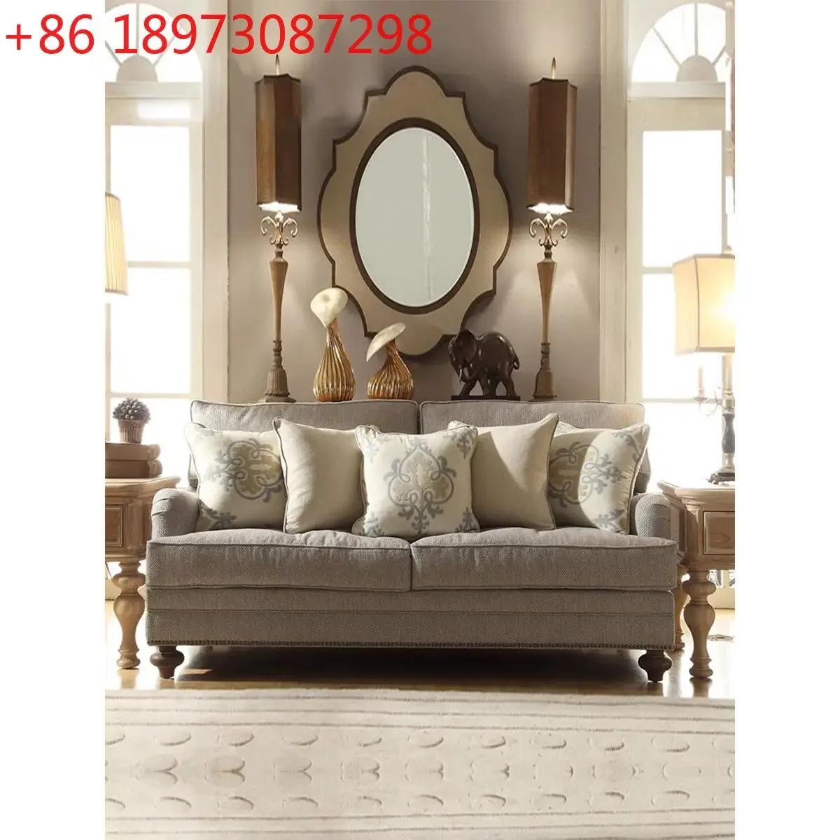 

Американский тканевый диван для гостиной, комбинация из массива дерева, деревенский стиль, для небольшой квартиры, ретро-мебель из бревен