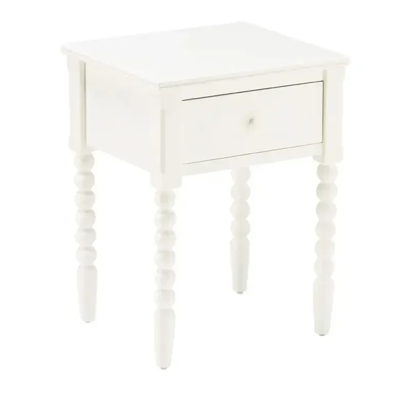 

Elegant white wooden nightstand simple modern wooden bedside table