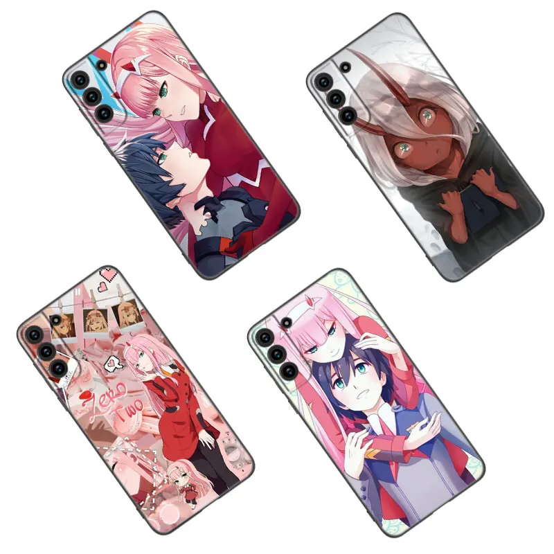 Anime Zero Two Darling Black Silicone Phone Case For Samsung Galaxy S23 S21 S20 FE S24 S22 Ultra S10E S10 S9 S8 Plus