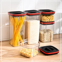 Food Storage Containers Kitchen Storage Organization Box Transparent Jars for  PET Food  Box Lid