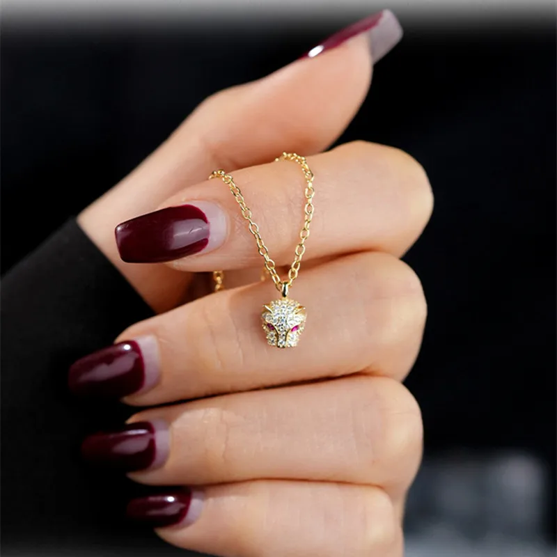 

Женское ожерелье из стерлингового серебра 925 пробы с позолоченным цирконом и головой тигра, популярные модные украшения, аксессуары для вечеринок