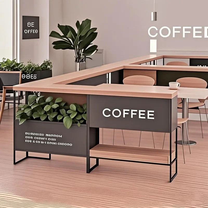 Restaurant booth partition Nordic wrought iron flower box shelf bookshelf removable office low fence