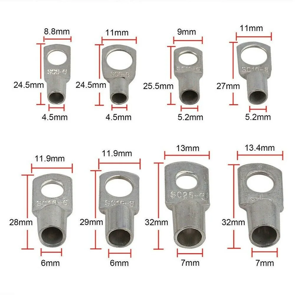Convenient Wire and for stud Size Printed Copper Tube Terminals Battery Welding Cable Lug Ring Crimp Connector Kit