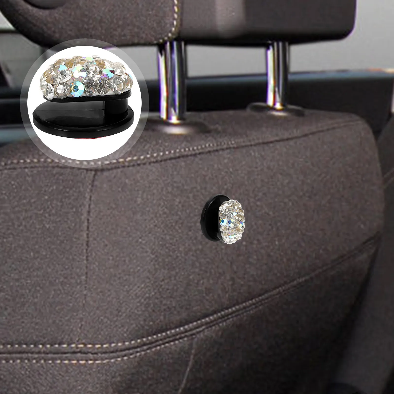 

Car Hook Rhinestone Adhesive Storage Organizer Dashboard Hook Car Interior Accessories Purse Hanger Self Adhesive Hooks