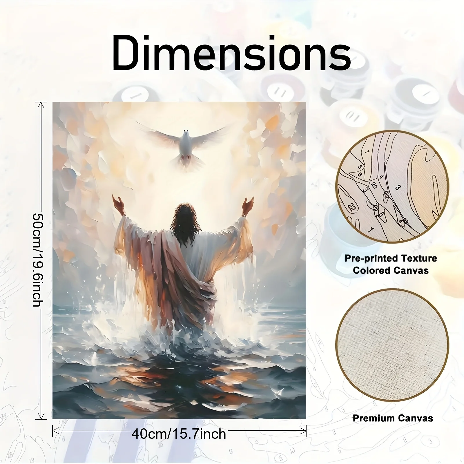 [2D Flat Frameless][Professional Art Use] 1 Piece, Water Reflection of a Figure with Arms Outstretched as If Praying, Mysterious