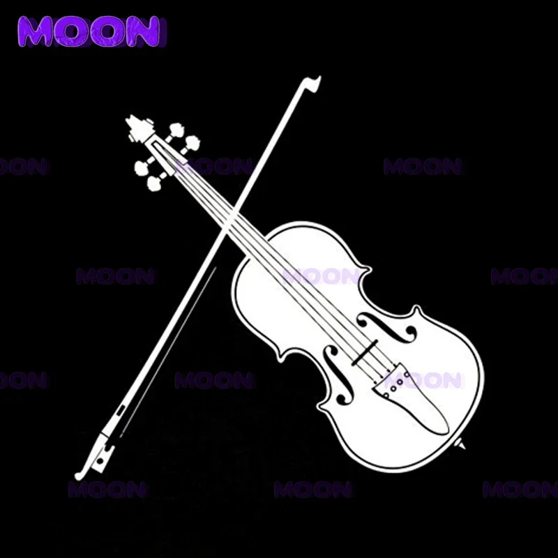 Fashion Violin Modeling Popular Stickers PVC Auto Motorcycle Sunscreen Waterproof Self-adhesive Creativity Decals Decor