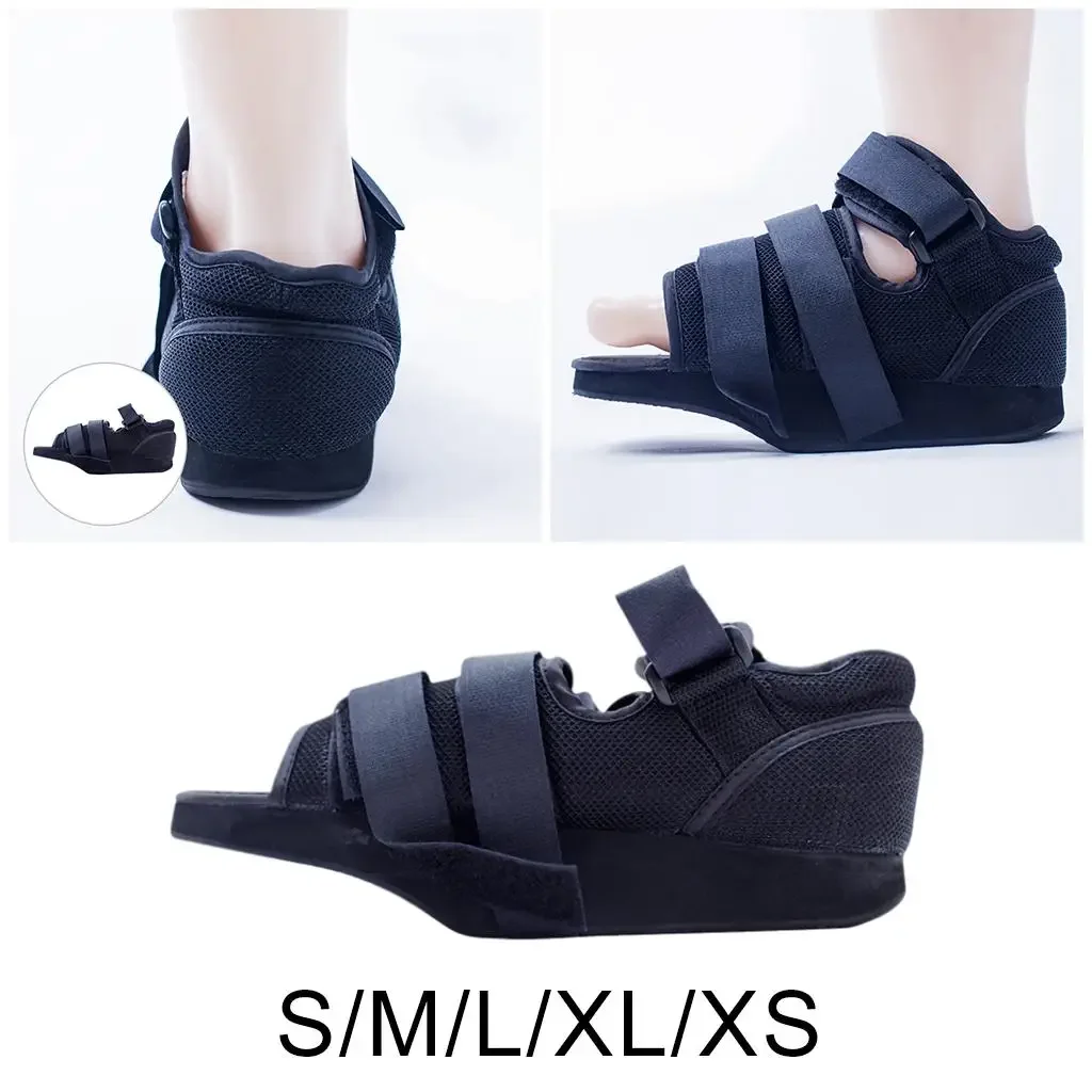 1 Piece Plaster Shoes Fixed Removed Black for Postoperative Teens Women Forefoot Pressure Relief Shoes Walking Boot Front