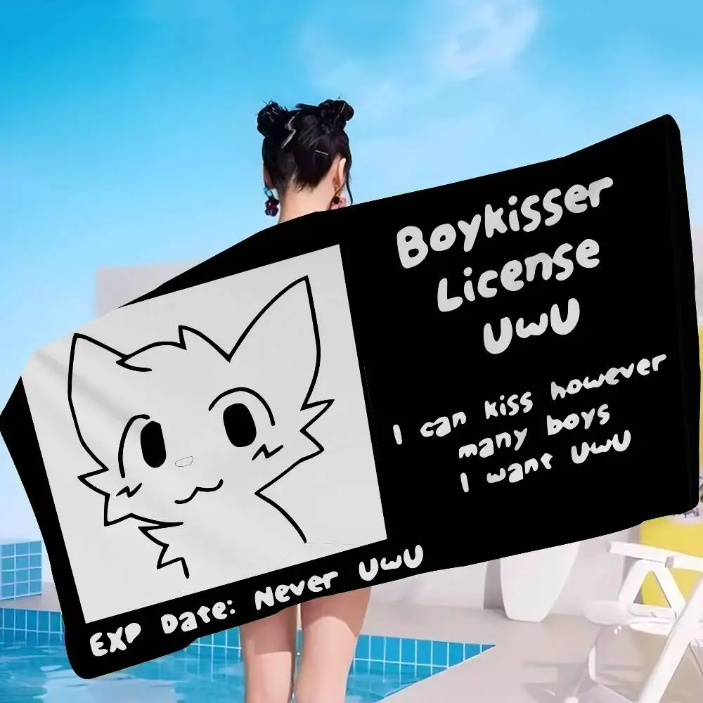 Cute B-Boykisser Big Microfiber Beach Towels Quick Dry Towel Sand Beach Towels Pool Towel for Travel Swim Pool Yoga