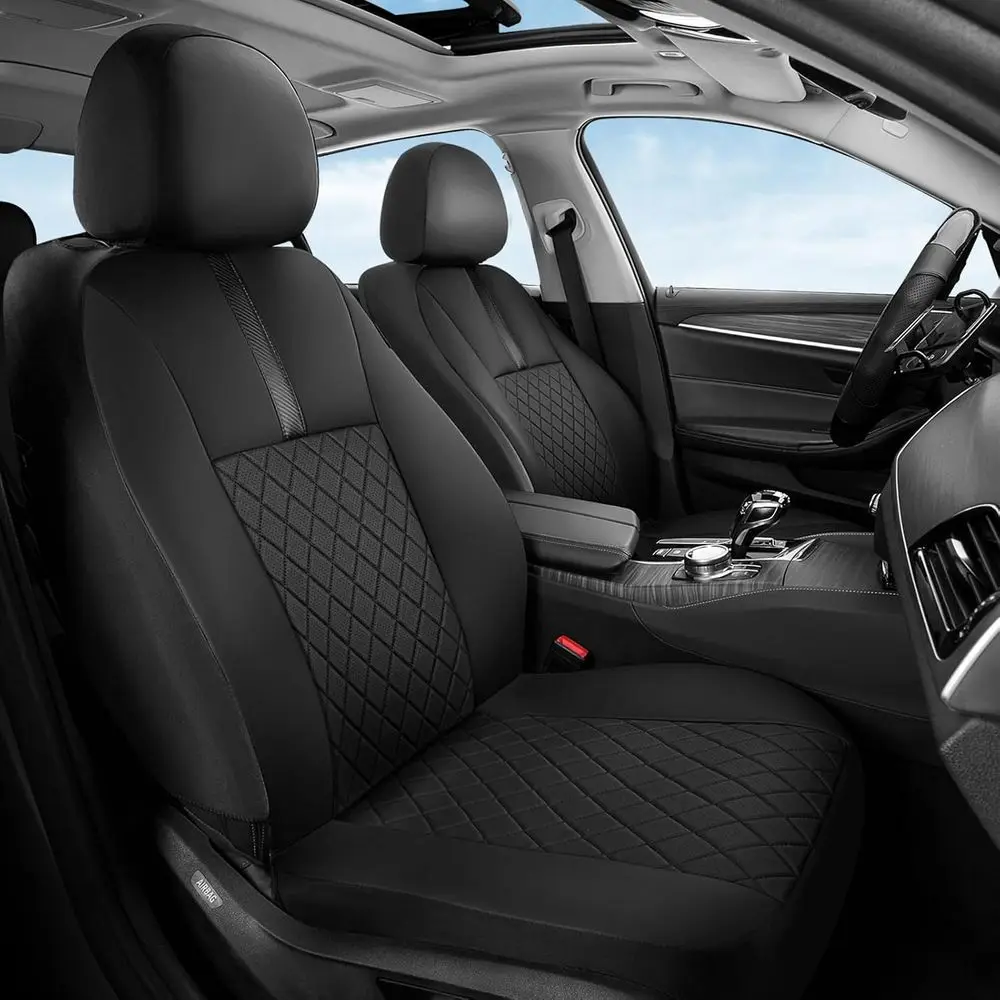Full Set Car Seat Covers, Leather-Like Protection, Non-Slip Waterproof Breathable Covers for Front and Back Seats