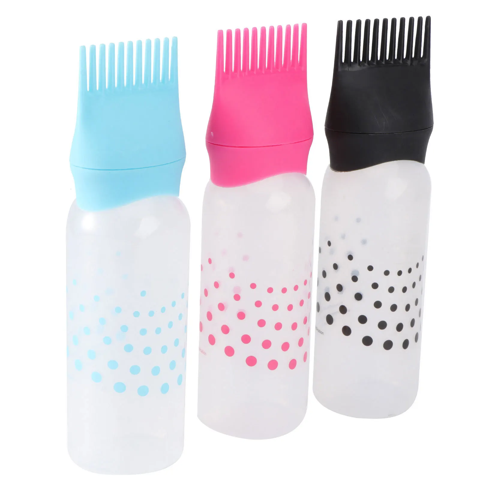 

3Pcs Hair Dye Applicator Bottles Durable Plastic with Scale Lines Hairdressing Hair Coloring for Home Salon Use