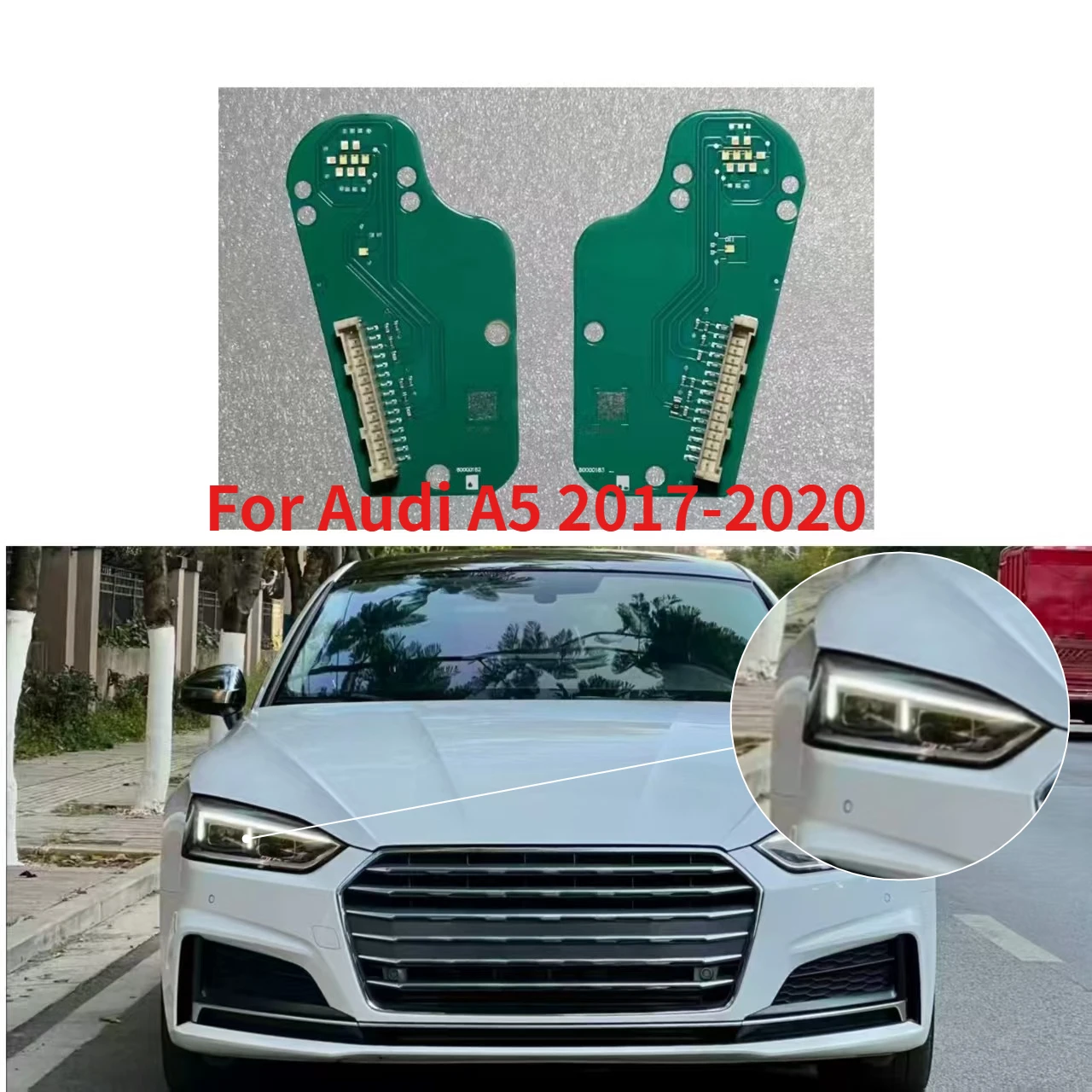 

For Audi A5 2017-2020 White LED DRL Chip Light Source Module Ballast Circuit Board Low Beam Headlight Replacement Repair Parts