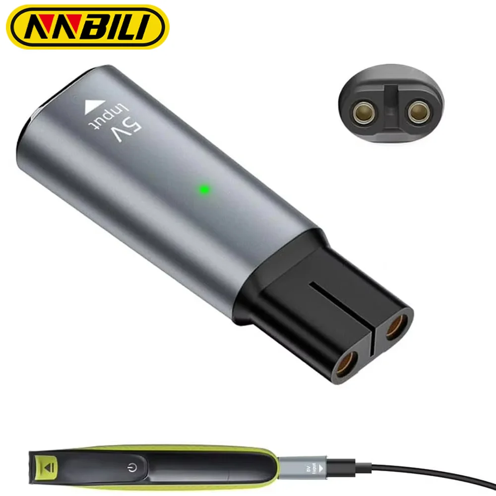 NNBILI 5V Type-C Shaver Adapter Charger Converter for Philips QP2724 QP2834 QP1424 QP1924 QP4631 QP6510 QP6530 Series Razor
