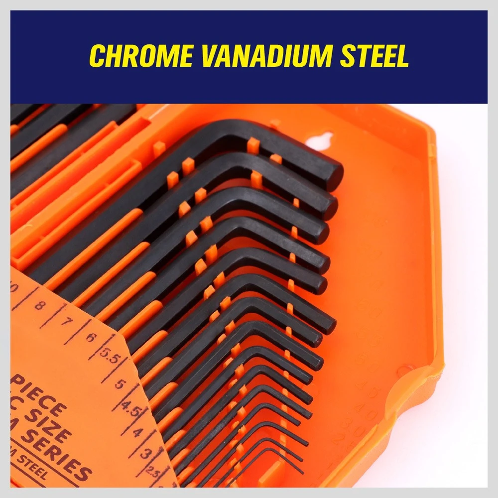 30PC Hex Key Set, Metric & SAE Allen Wrench Kit, Long & Short Arm Chrome Vanadium Steel Hand Tools