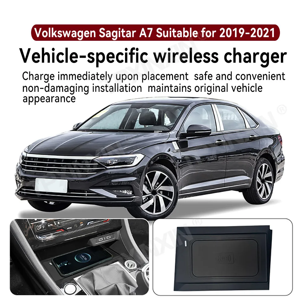 For Volkswagen Sagitar A7 2019-2021 Quick QI Car Wireless Charger Fast Charging Intelligent Infrared Mobile Phone Dashboard