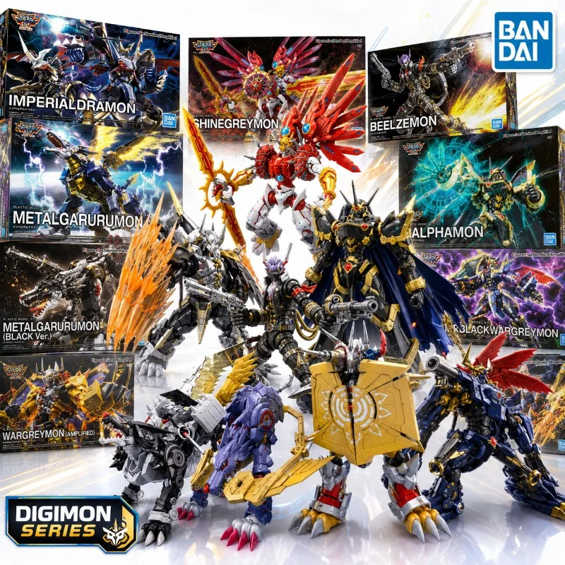 Bandai Original Digimon Figure-rise Standard Amplified WarGreymon Beelzemon Alphamon Imperialdramon Anime Mecha Model Kit Toy
