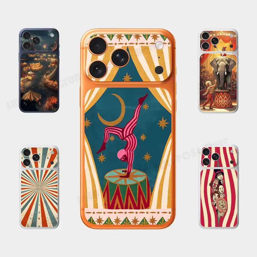 

Circus Art Illustration Plain Decal Skin For IPhone17 Pro ProMax Back Film Cover Wrap Anti-scratch Durable Sticker