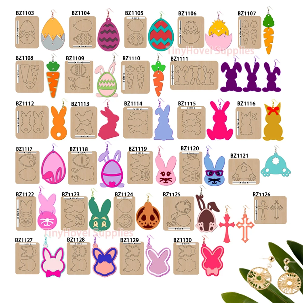 Easter Teardrop Figure oorbellen, Houten stansen, Scrapbooking voor leer, voor gewone lederen snijsterft, Big Shot Machine