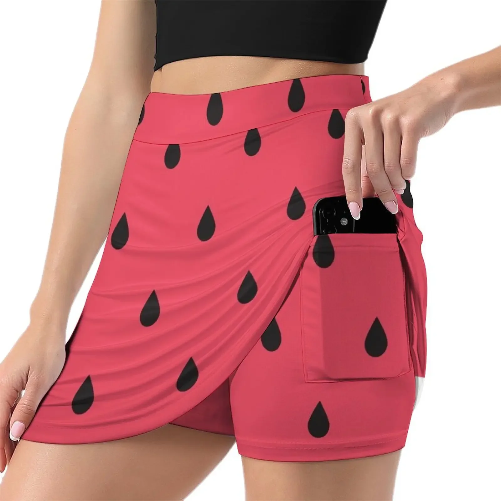 Watermelon abstract Mini Skirt clothes kawaii clothes Skirt satin