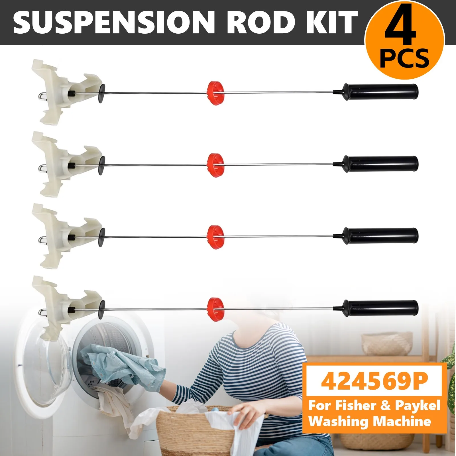 Fisher & Paykel Washing Machine Suspension Rod Kit Fit For WA1068G1 WA1068P1 WL1068P1 WL8060P1 Shock Absorber Replacement Parts