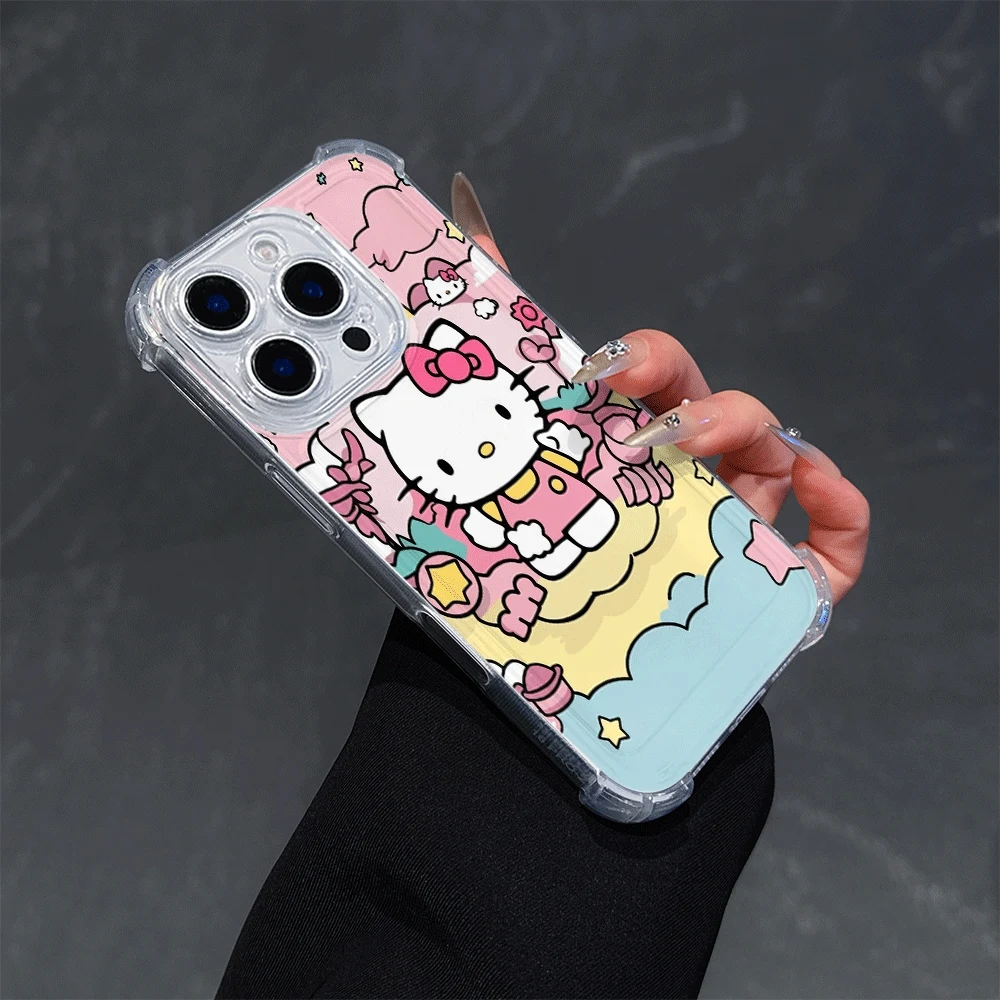

Hello Kitty Soft Phone Case For IPhone 16 IPhone 16/15/14/13/12/11/x/xs/xs Max Girls Mobile Phone Cases Sanrio KT Cartoon Gift